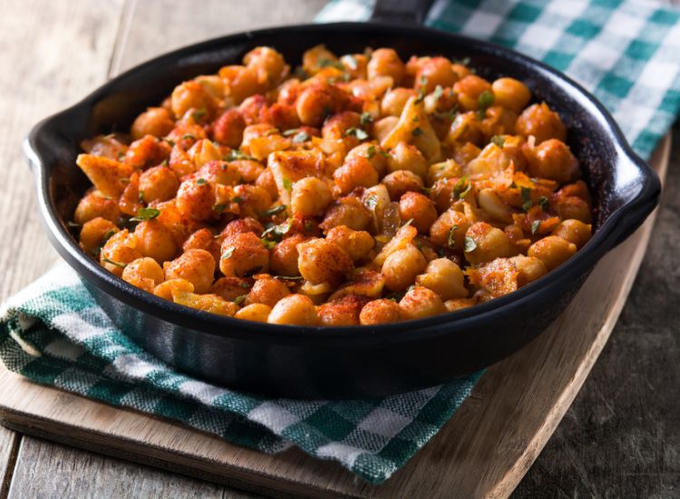 Recette facile et rapide Pois chiches épicés sautés